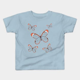 Glasswing butterfly cartoon illustration Kids T-Shirt